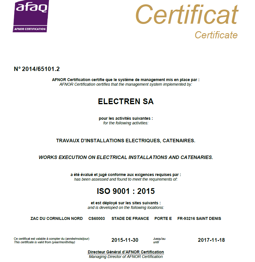 Certificado ISO 9001