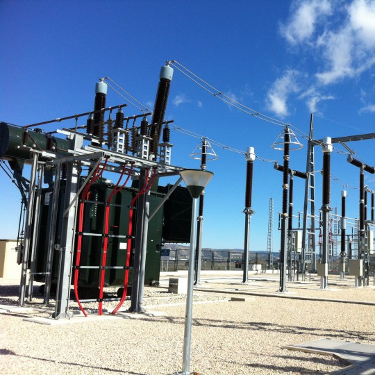 Vue d'un transformateur dans une sous-station